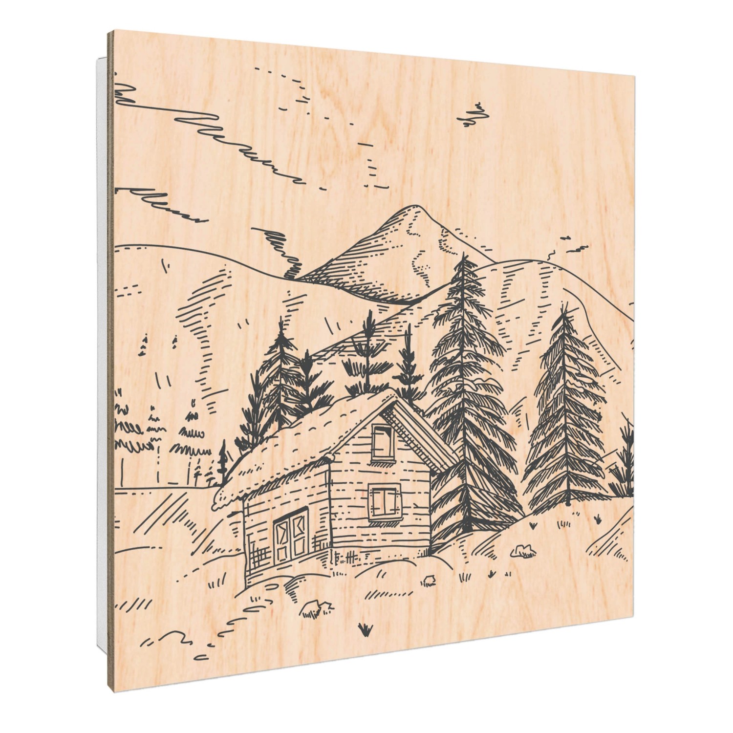 Banjado Schlüsselkasten mit Holzfront 30x30cm Weiß Scharnier Links 50 Haken günstig online kaufen