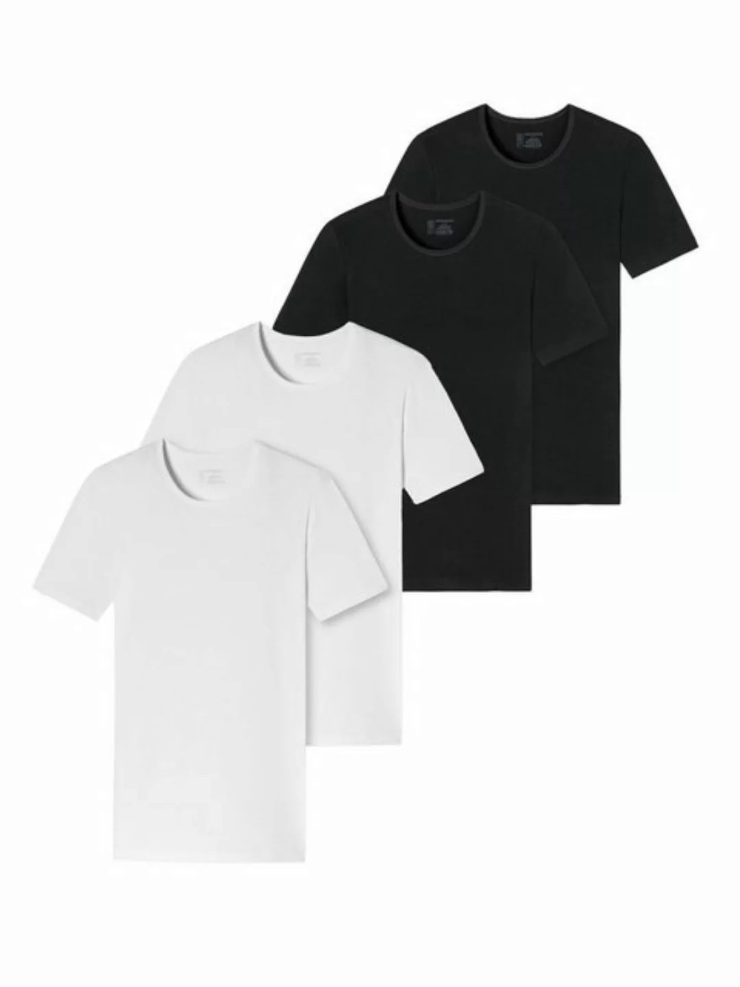Schiesser T-Shirt 95/5 Organic Cotton (4-tlg) unterziehshirt unterhemd kurz günstig online kaufen