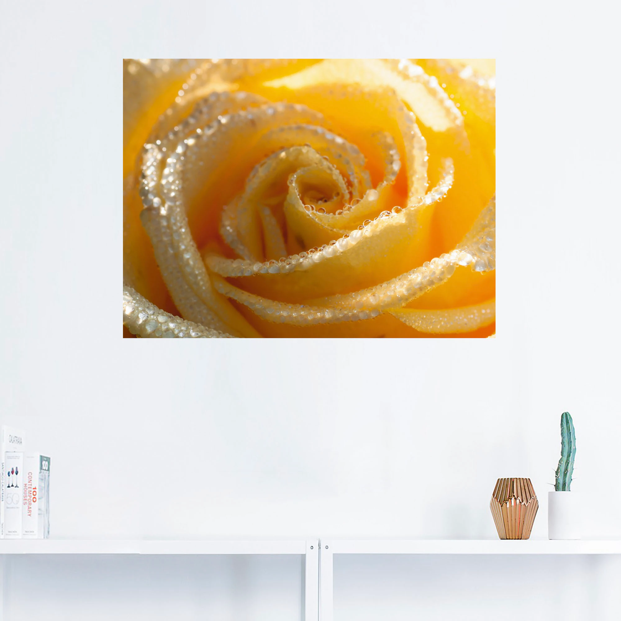 Artland Wandbild »Gelbe Rose Makro«, Blumen, (1 St.), als Leinwandbild, Wan günstig online kaufen