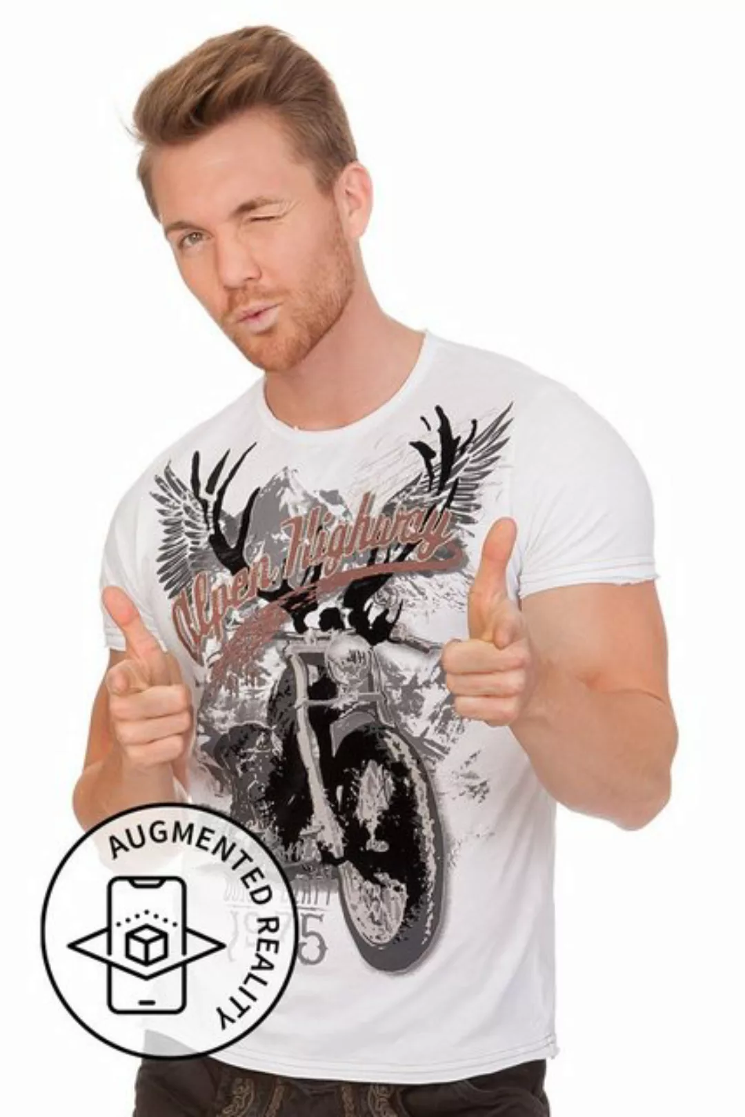 Hangowear Trachtenshirt Trachtenshirt Herren - TILL - weiß günstig online kaufen