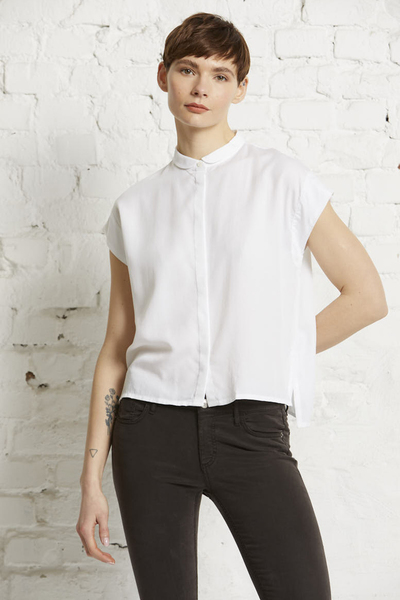 Damen Bluse Aus Lyocell (Tencel) "Square Blouse Small Collar 1/2" günstig online kaufen