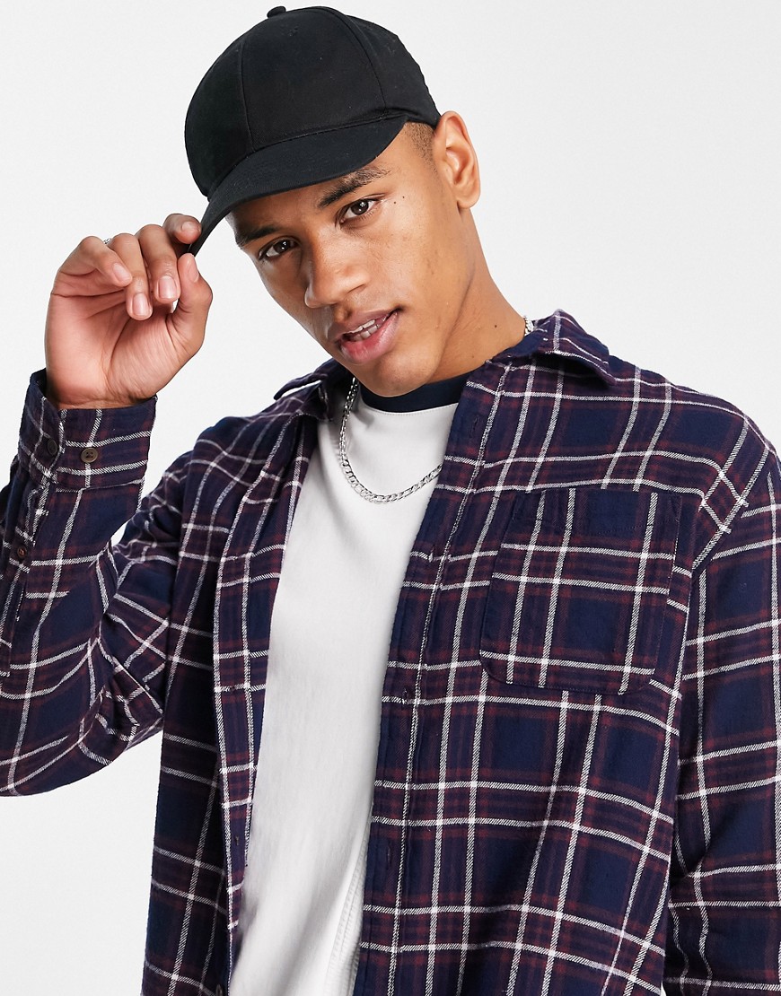 Jack & Jones – Langärmliges, kariertes Hemd in Marineblau günstig online kaufen