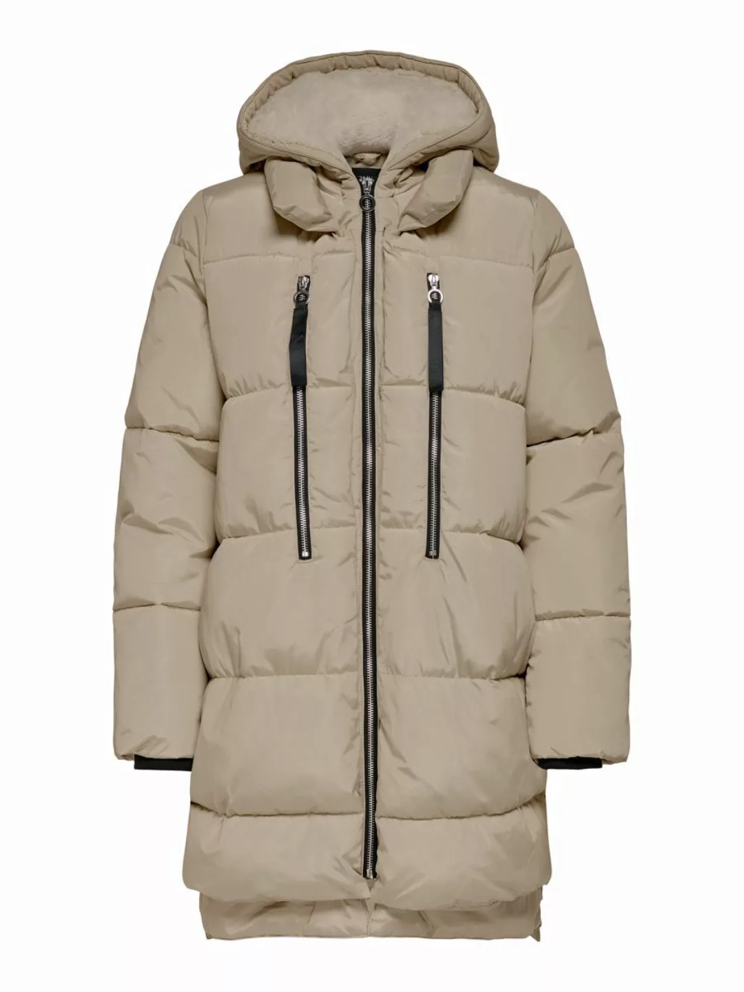 ONLY Langer Puffer Mantel Damen Beige günstig online kaufen