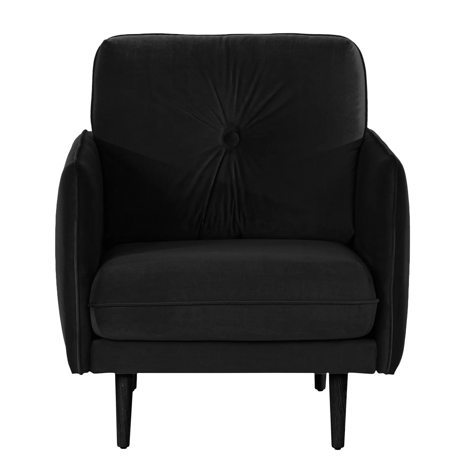 home24 Norrwood Sessel Pigna II Schwarz Samt 83x86x94 cm (BxHxT) günstig online kaufen