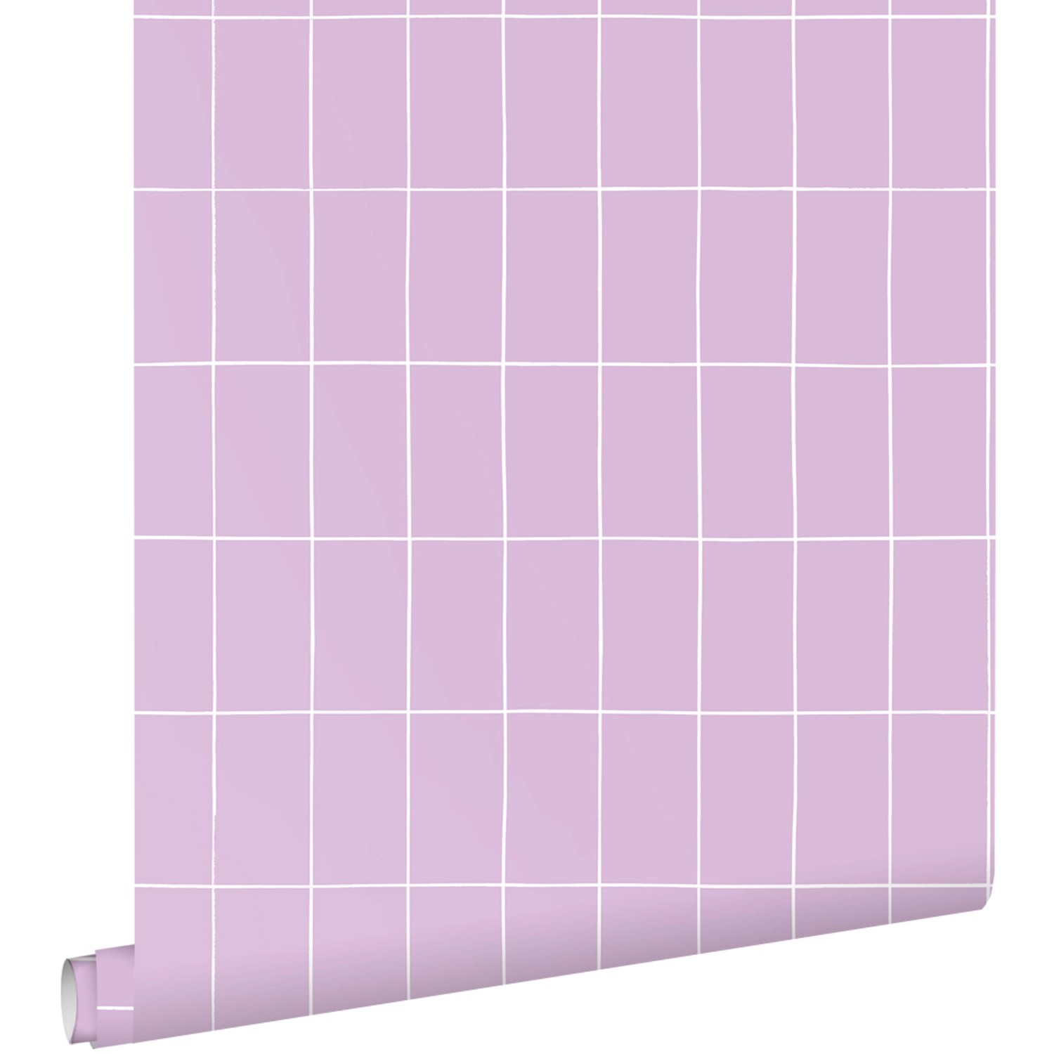 ESTAhome Tapete Kleine Fliesen 7298 Violett und Weiß 50 x 900 cm günstig online kaufen