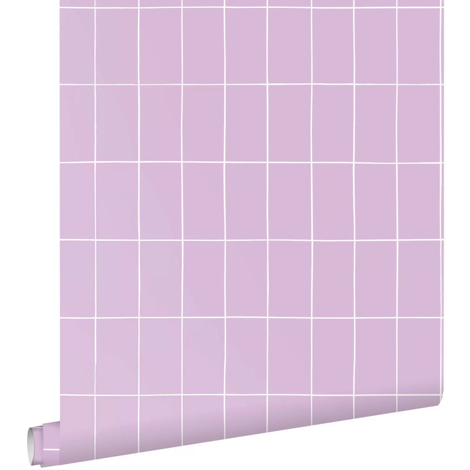 ESTAhome Tapete Kleine Fliesen 7298 Violett und Weiß 50 x 900 cm günstig online kaufen