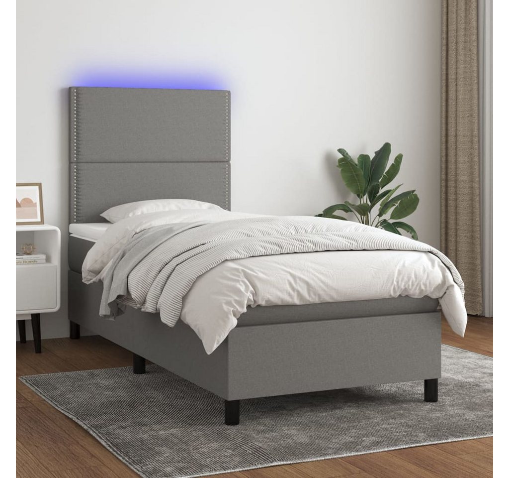 vidaXL Boxspringbett Bett Boxspringbett mit Matratze & LED Stoff (90 x 190 günstig online kaufen