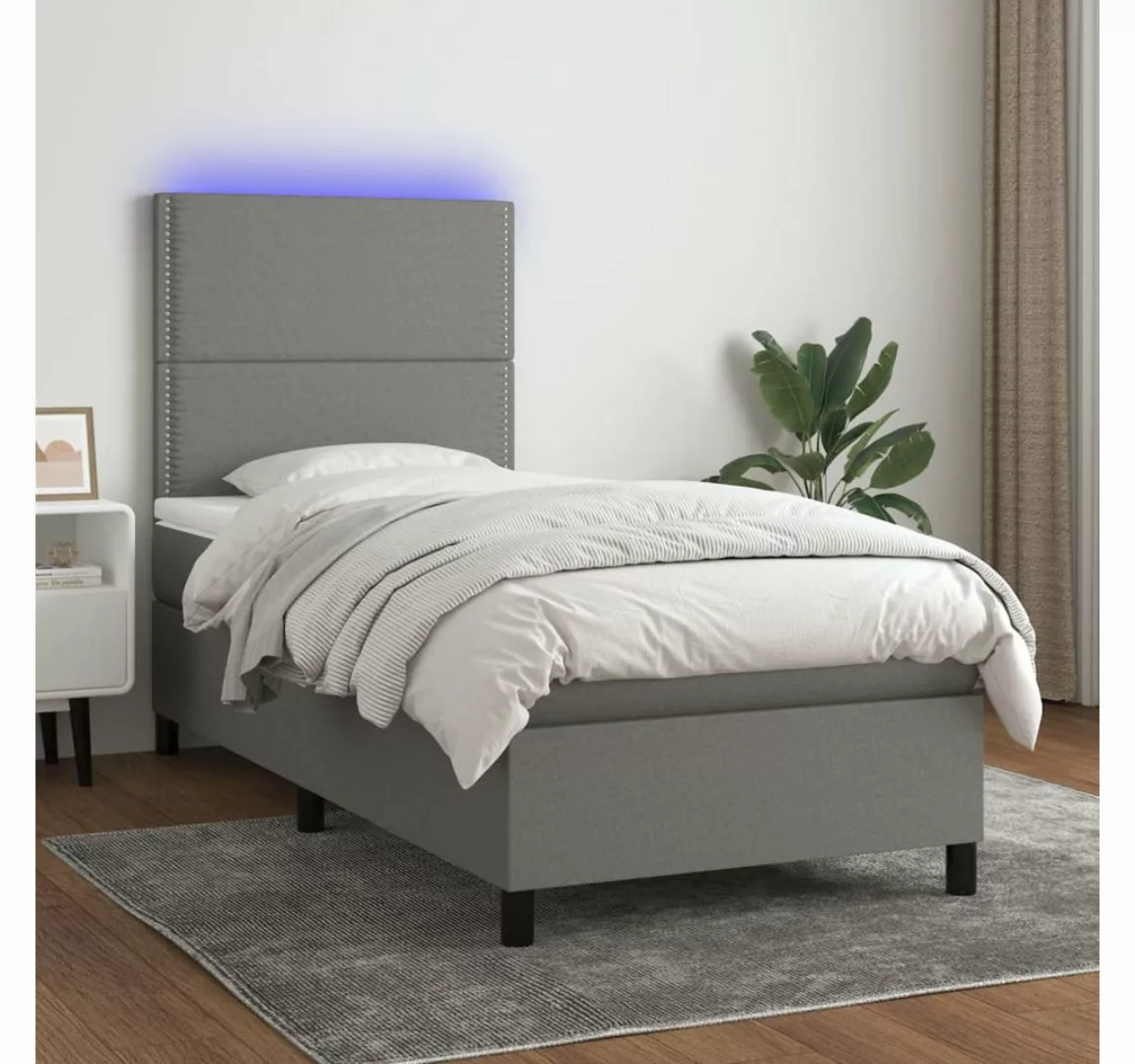 vidaXL Boxspringbett Bett Boxspringbett mit Matratze & LED Stoff (100 x 200 günstig online kaufen