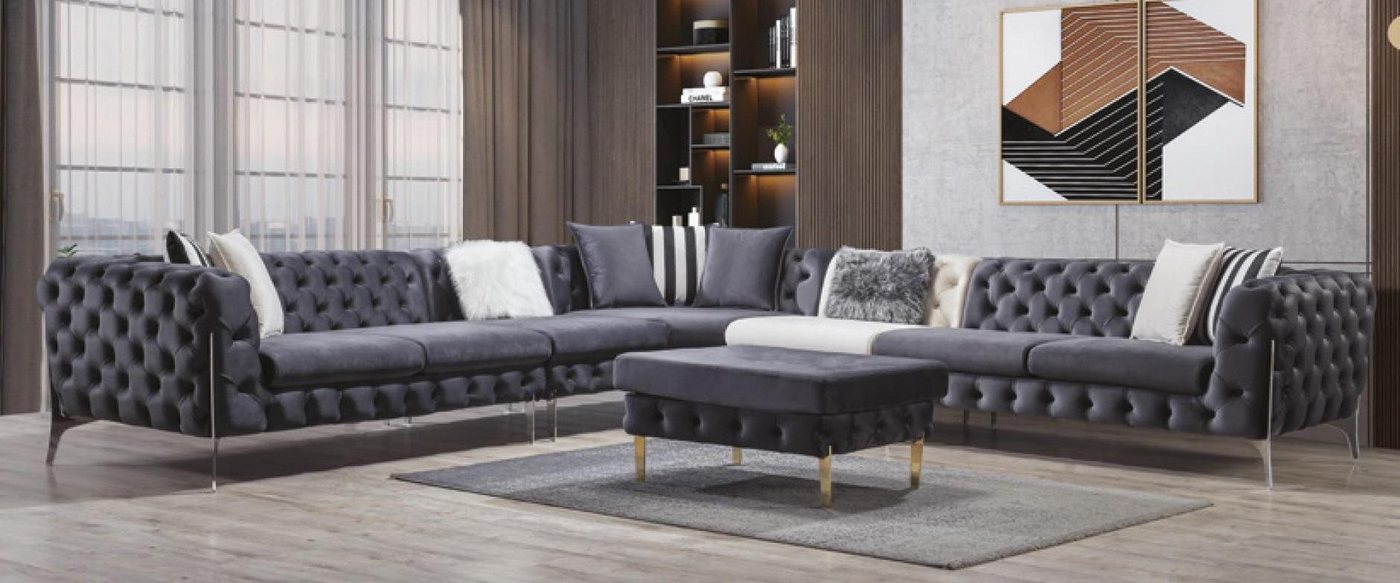 Xlmoebel Ecksofa Ecksofa Chesterfield Polstercouch Wohnlandschaft-Möbel, He günstig online kaufen