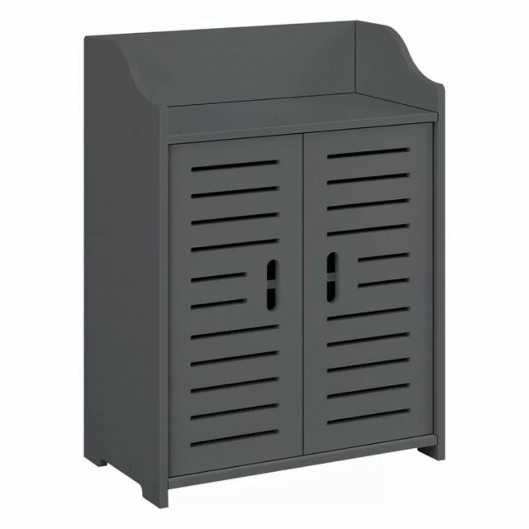 en.casa Unterschrank »Trosa« Badezimmer Wandschrank 62x45x25cm Dunkelgrau günstig online kaufen