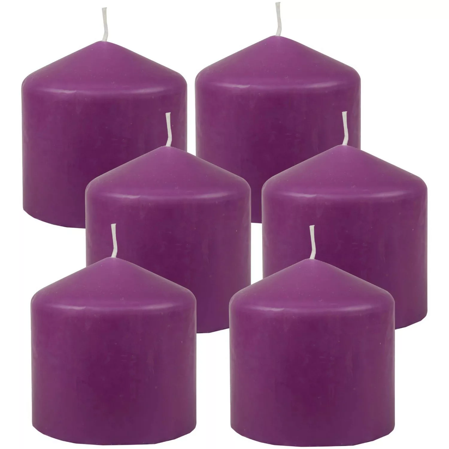 HS Candle Stumpenkerzen Ø8cm 6er Pack Violett Lila günstig online kaufen