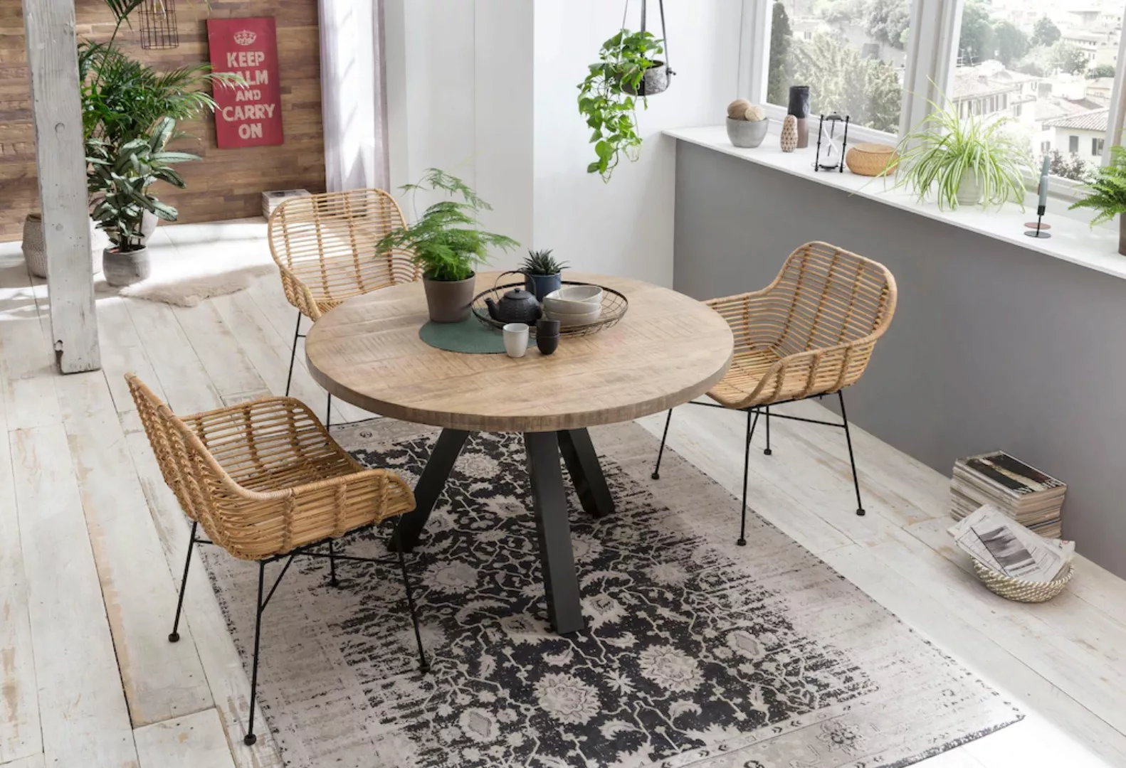 SIT Esstisch "Tops&Tables", mit Massivholzplatte aus Mangoholz, runder Tisc günstig online kaufen