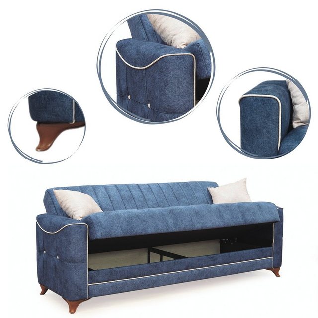 gowoll 3-Sitzer Sofa mit Schlaffunktion und Stauraum Schlafsessel Gästebett günstig online kaufen