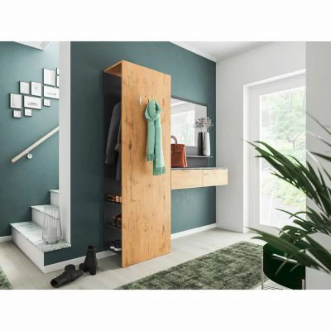 Lomadox Flur Garderoben Set Oak FARBO-02 3-teilig Paneel Softclose Konsole günstig online kaufen