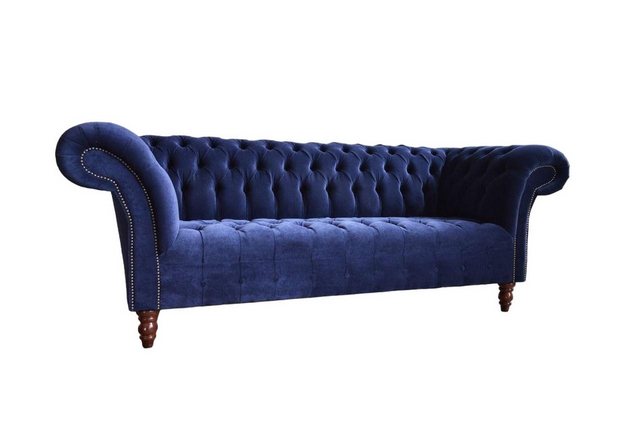 JVmoebel Chesterfield-Sofa Chesterfield Blau Design Luxus Polster Sofa Couc günstig online kaufen