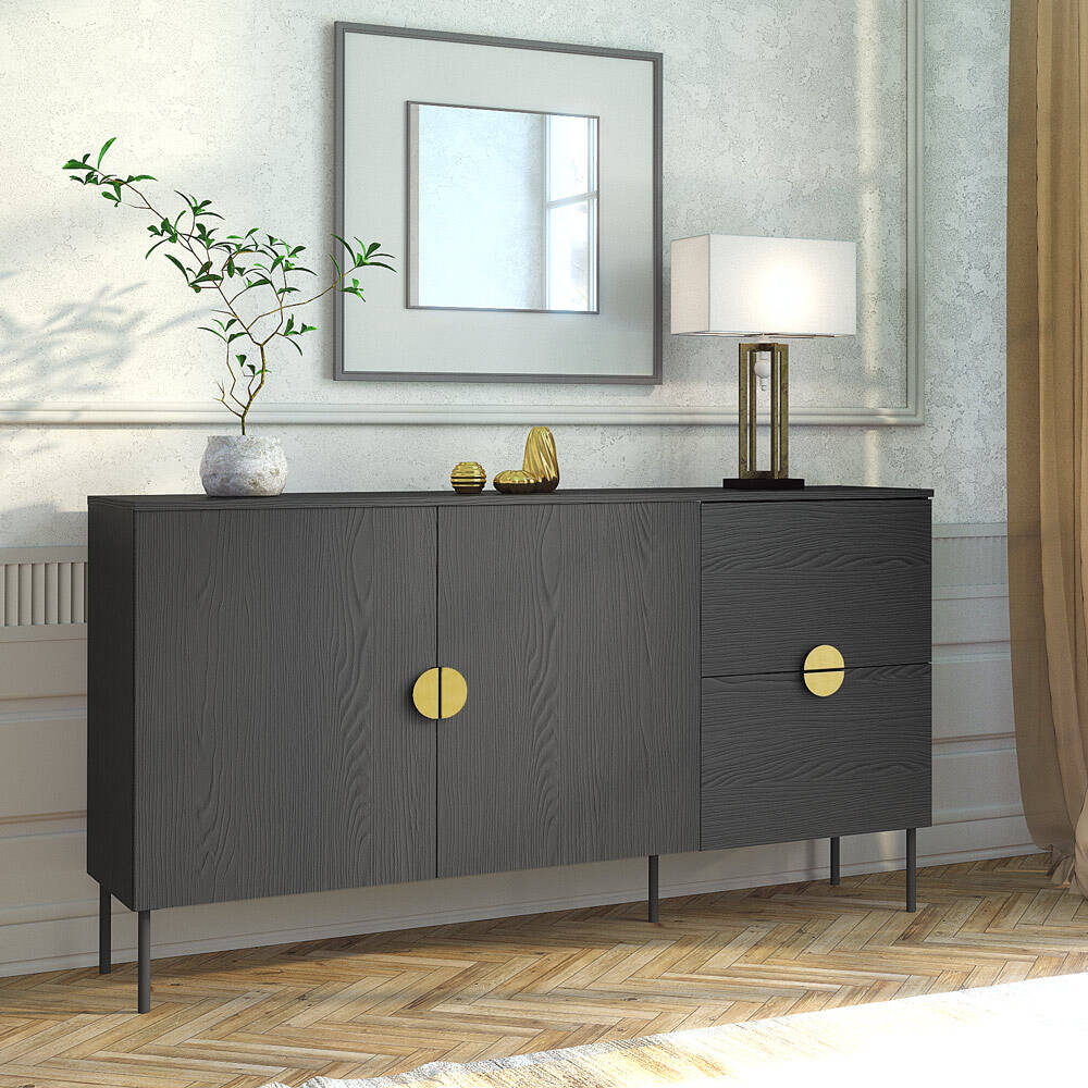 Sideboard in schwarz 160 cm MOLONG-166 günstig online kaufen