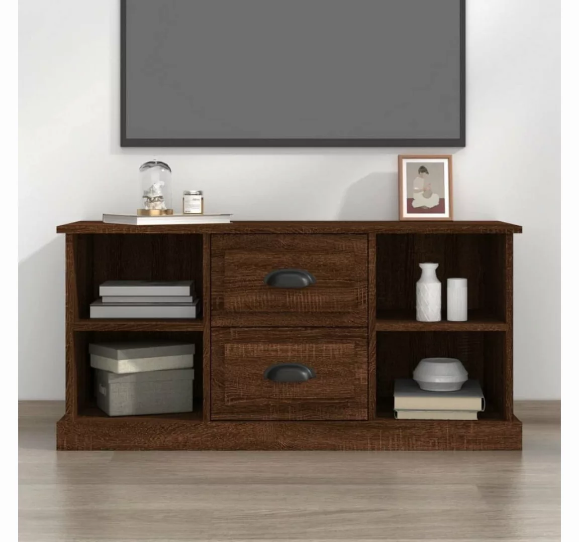 furnicato TV-Schrank Braun Eichen-Optik 99,5x35,5x48 cm Holzwerkstoff günstig online kaufen