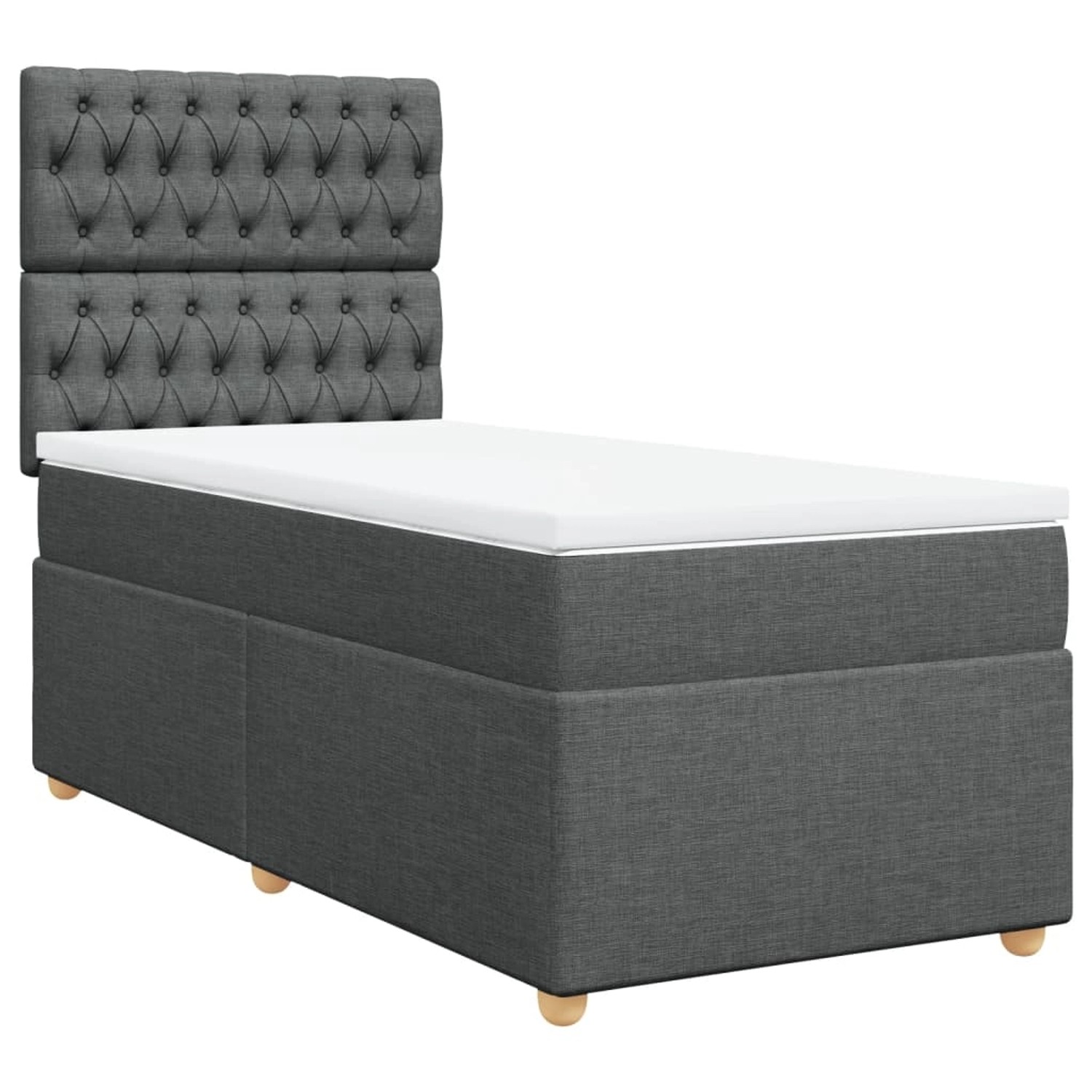 vidaXL Boxspringbett mit Matratze Dunkelgrau 100x200 cm Stoff2101718 günstig online kaufen