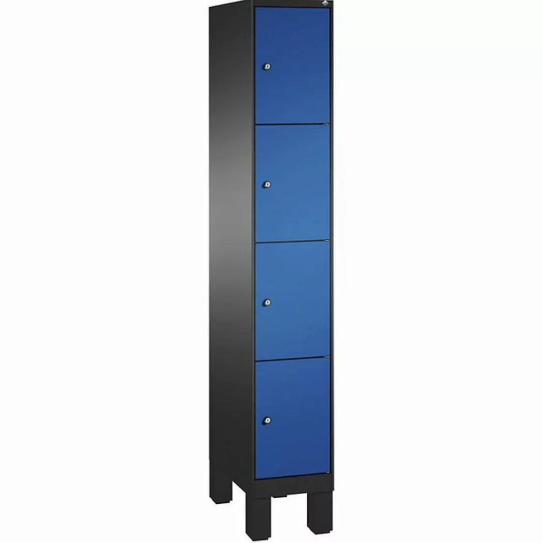 C+P Garderobenschrank HxBxT 1850 x 300 x 500 mm schwarzgrau, enzianblau günstig online kaufen