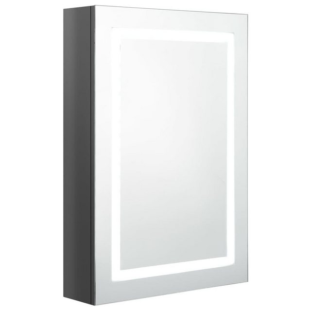 vidaXL Spiegelschrank LED Bad Spiegelschrank Glänzendes Grau 50x13x70 cm Ba günstig online kaufen