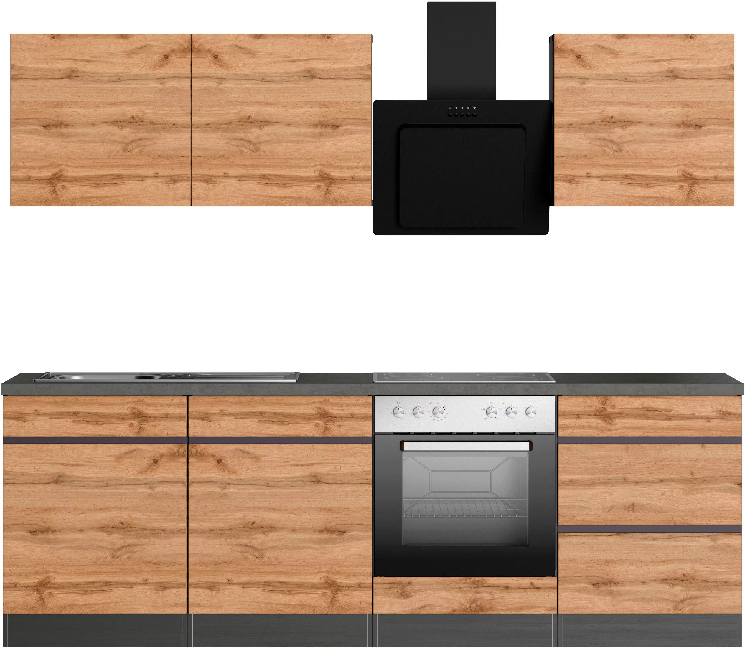 Kochstation Küche "KS-Riesa", Stellbreite 240 cm, wahlweise mit oder ohne E günstig online kaufen