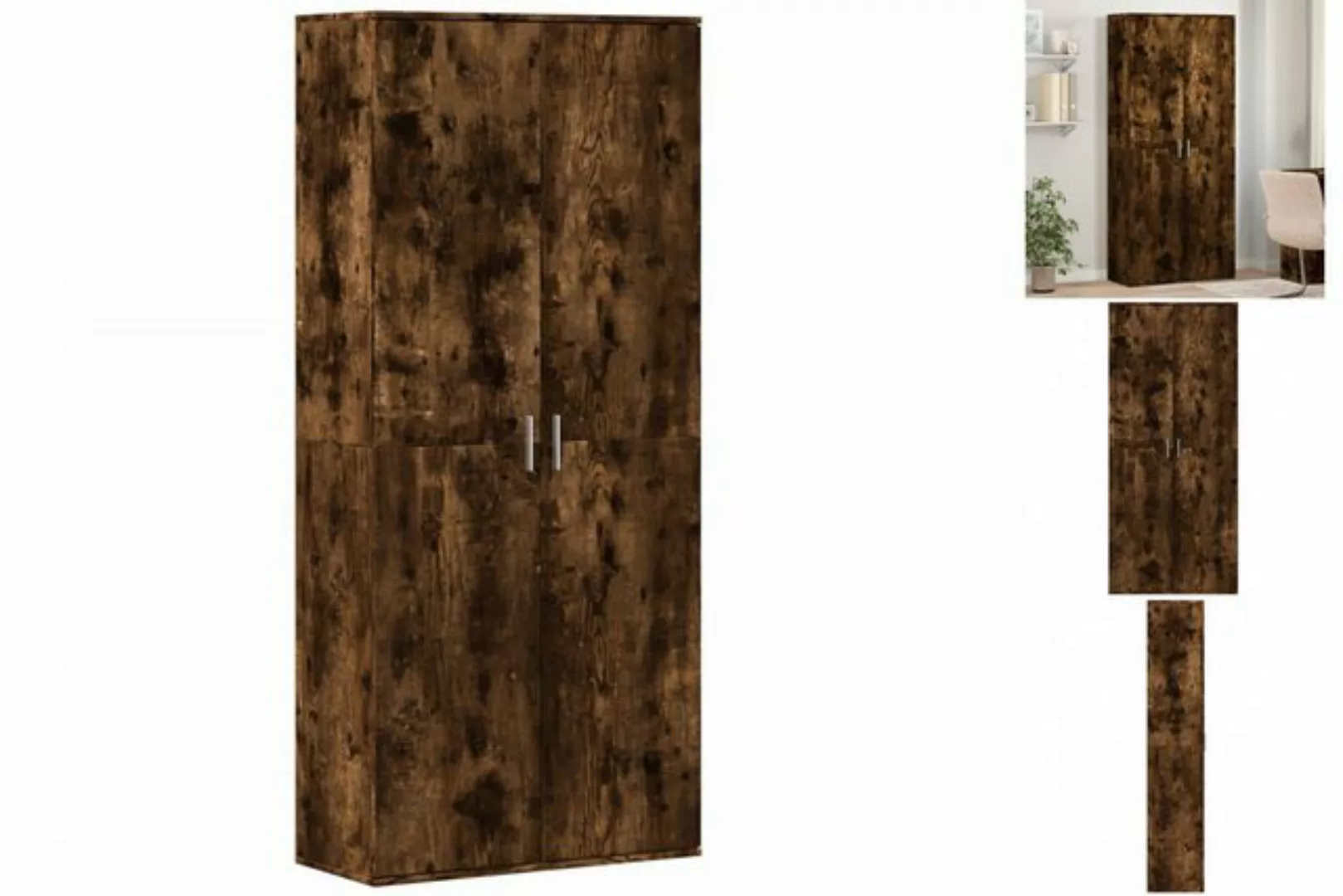 vidaXL Kleiderschrank Highboard Räuchereiche 80x35x180 cm Holzwerkstoff günstig online kaufen