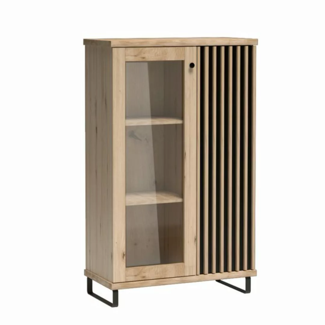 Furnix Vitrine CALLINI C-3 elegante Standvitrine 2-türig mit Glastür 1 Tür günstig online kaufen