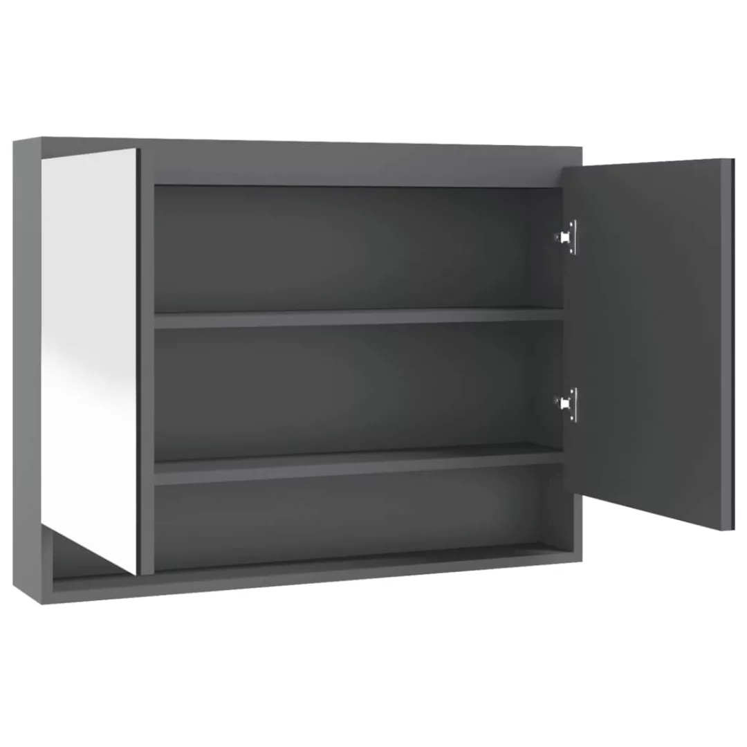 Bad-spiegelschrank 80x15x60 Cm Mdf Grau günstig online kaufen