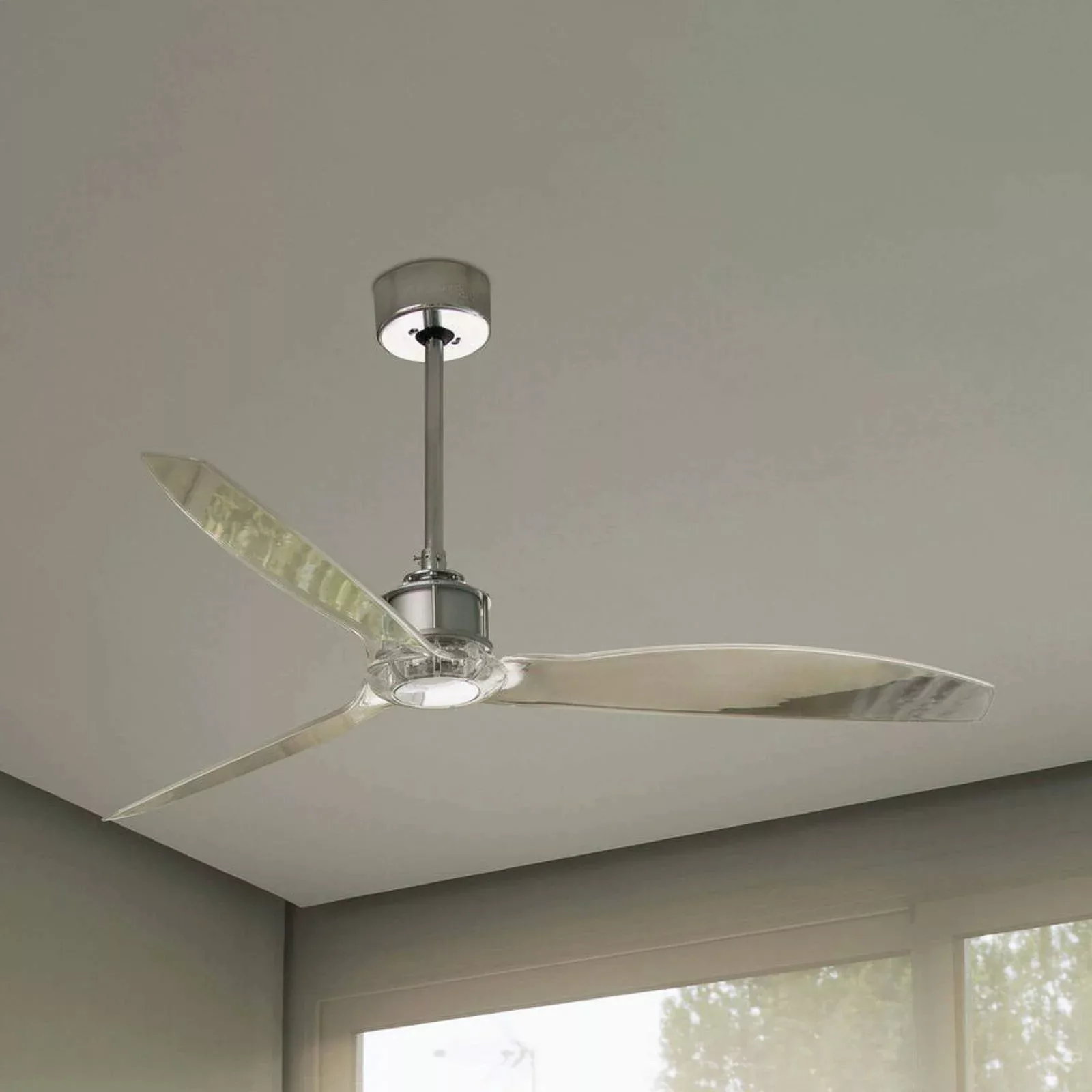 Deckenventilator Just Fan M, chrom/transparent günstig online kaufen