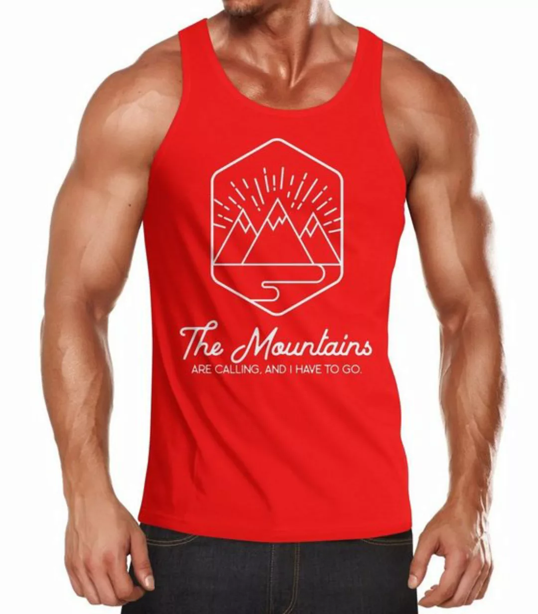 Neverless Tanktop Herren Tank-Top Wandern Berge The Mountains are Calling m günstig online kaufen