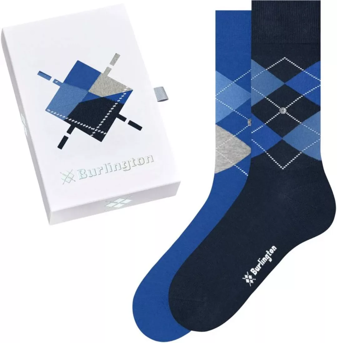 Burlington Gift Box 2-Pack Karos Blau - Größe 40-46 günstig online kaufen