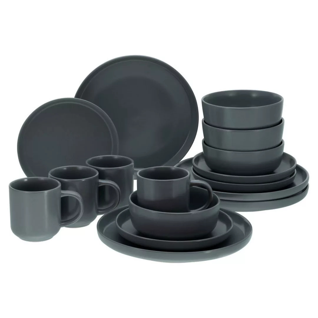 CreaTable Kombiservice »Nordic Grau Matt«, (Set, 16 tlg.) günstig online kaufen