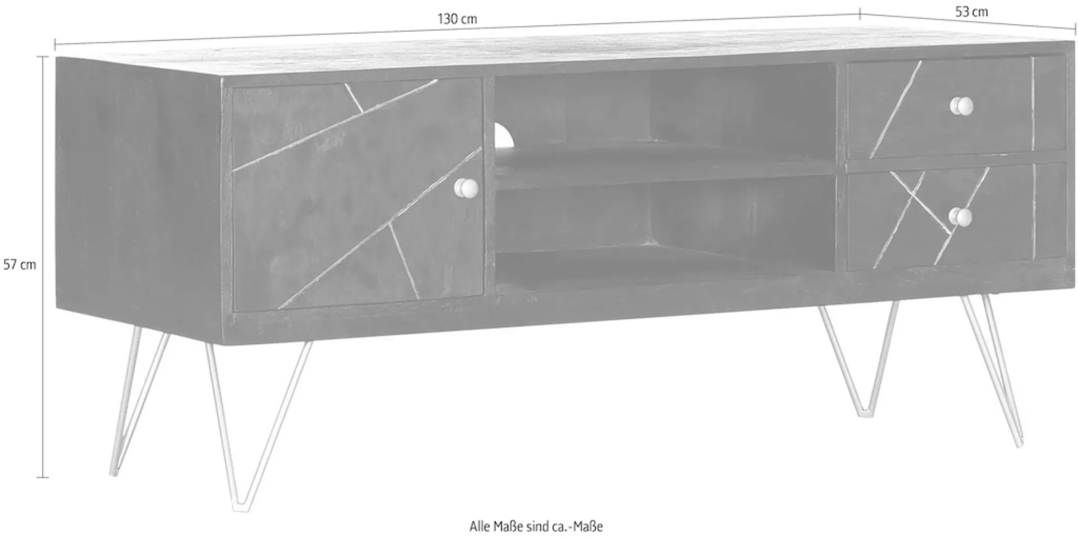 Gutmann Factory Lowboard "Scan", Kommode mit modernen Haarnadel Beinen, Bre günstig online kaufen