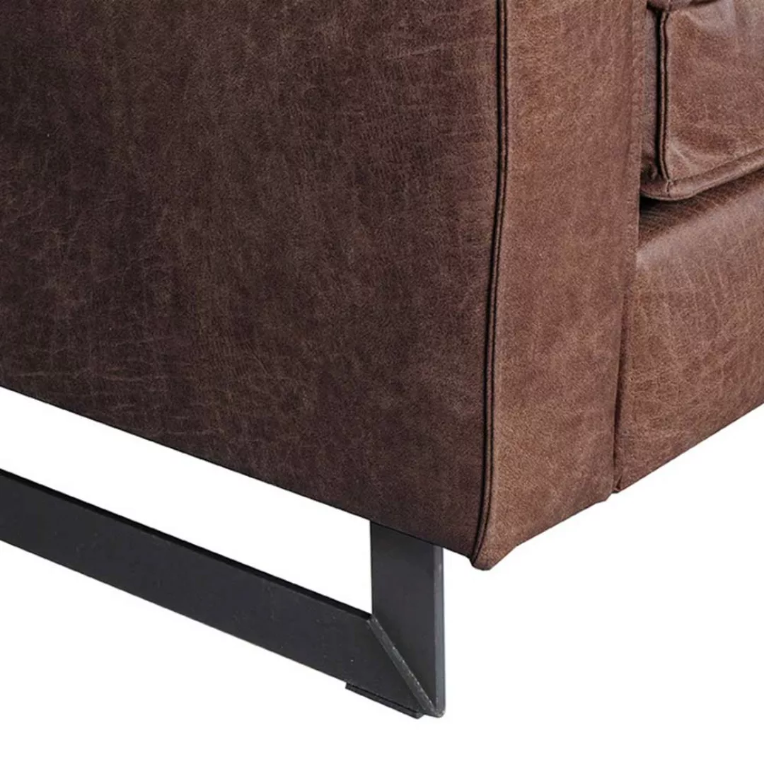 Wohnzimmer Sofa in Braun Microfaser Armlehnen günstig online kaufen