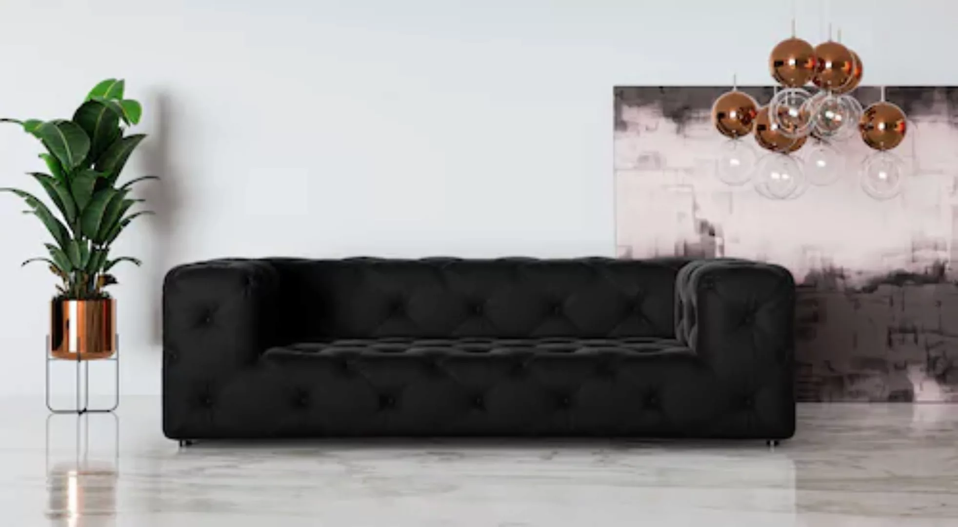 Places of Style 3-Sitzer »FOLLINA«, 3-Sitzer Sofa mit klassischer Chesterfi günstig online kaufen