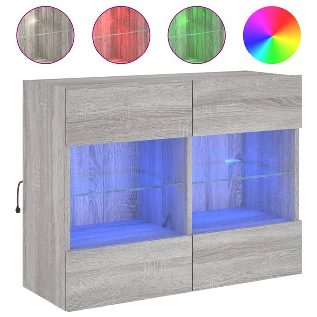 vidaXL TV-Schrank TV-Wandschrank mit LED-Leuchten Grau Sonoma 78,5x30x60,5 günstig online kaufen