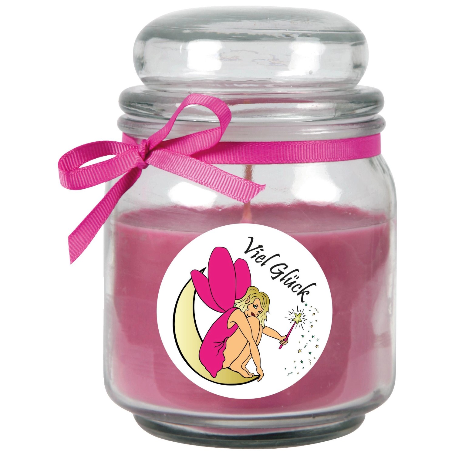 HS Candle Duftkerze & Bonbon Glas Viel Glück Lila Lavendel günstig online kaufen