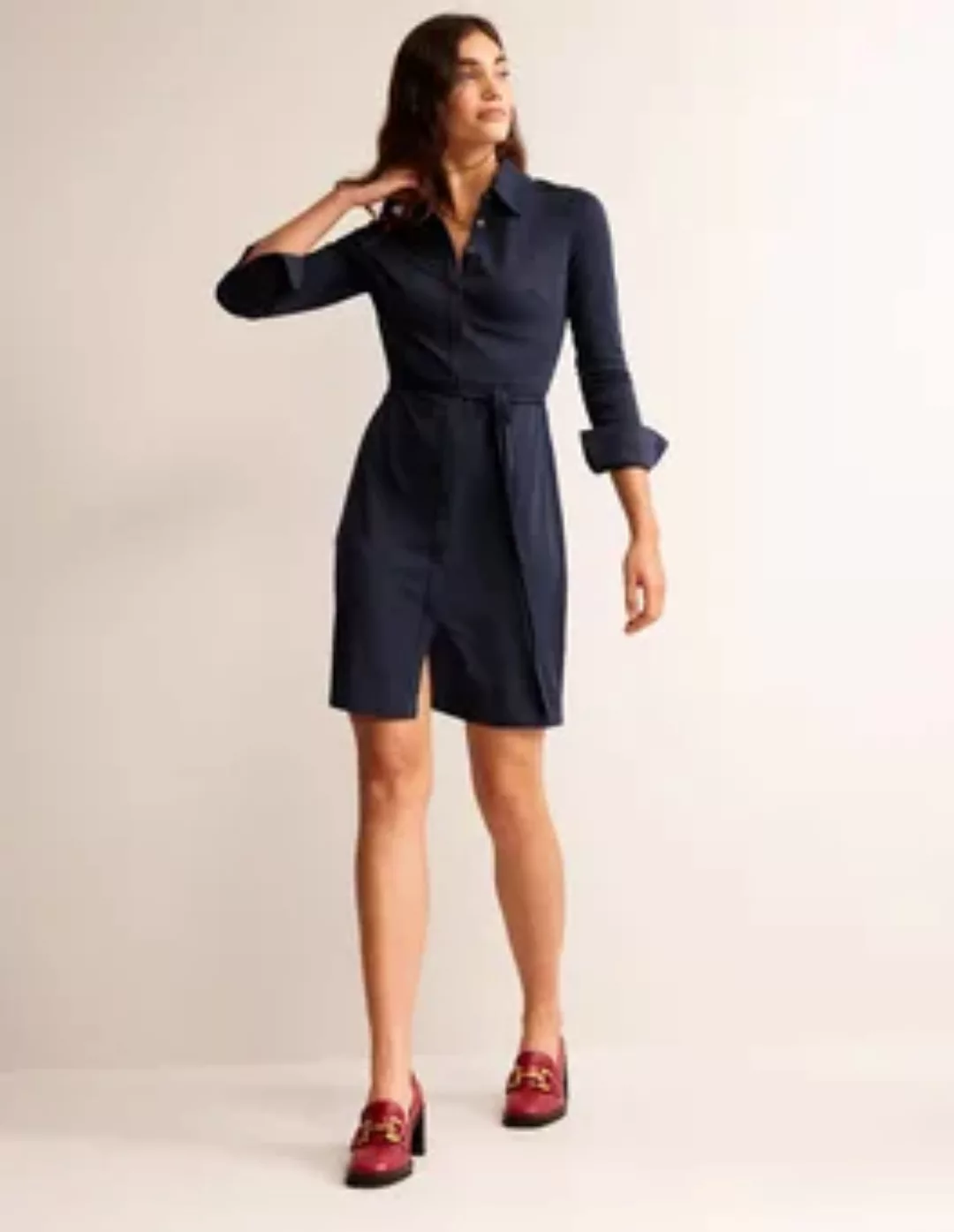 Jessie Jersey-Hemdblusenkleid Damen Boden, Marineblau günstig online kaufen