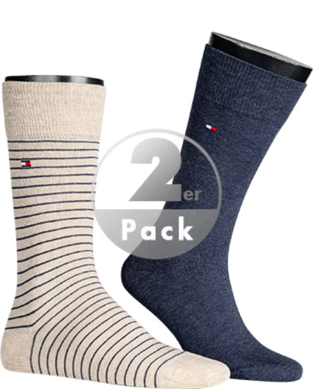Tommy Hilfiger Small Stripe Classic Socken 2 Paare EU 43-46 Beige Melange günstig online kaufen