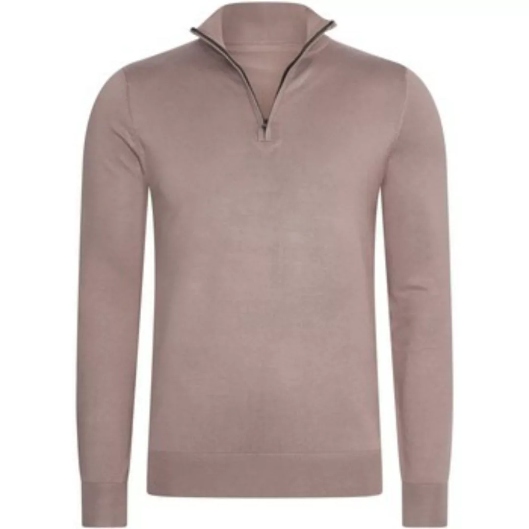 Mario Russo  Sweatshirt Half Zip Trui Deep Taupe günstig online kaufen