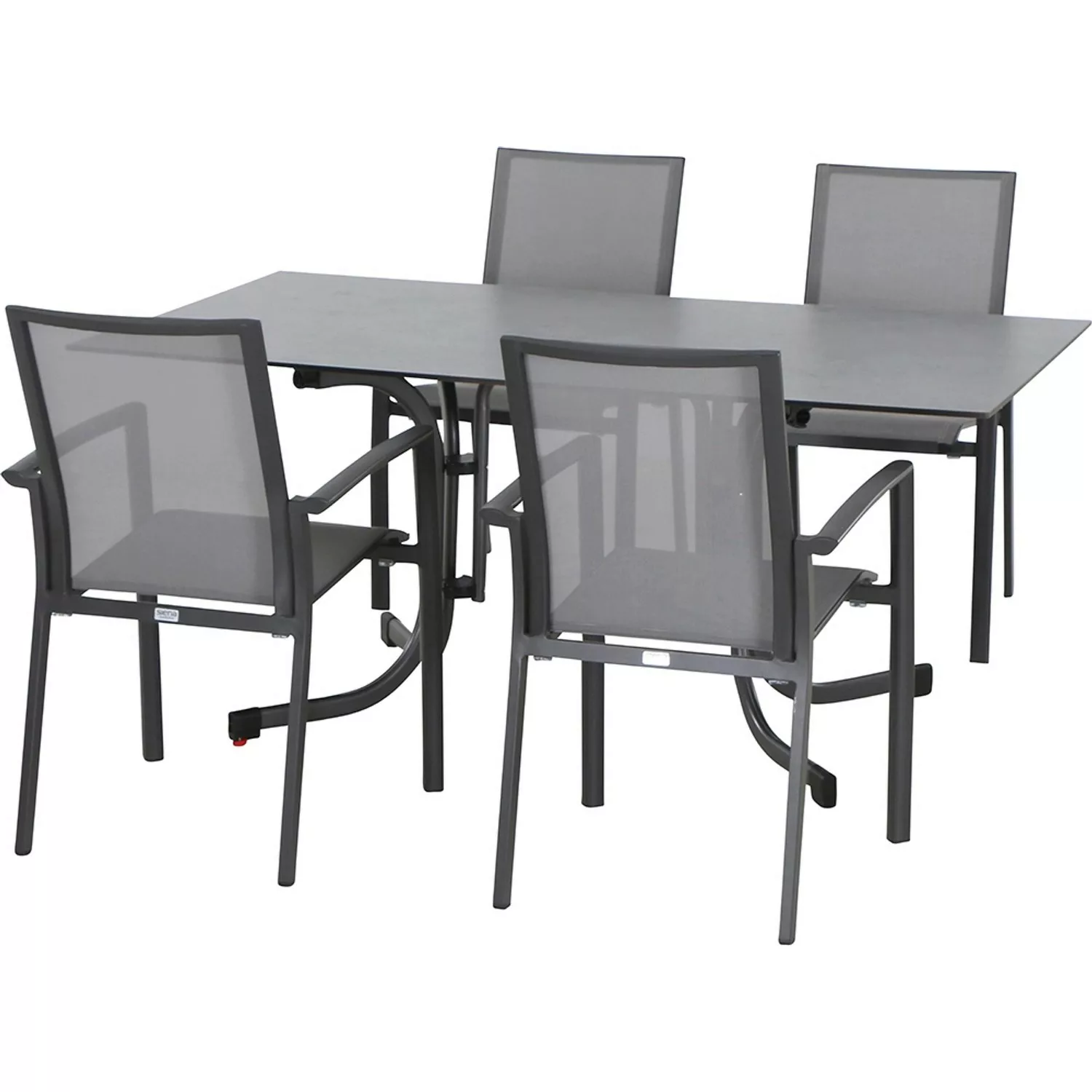 Siena Garden Dining-Set Velia 5-teilig 4 x Sessel 1 x Klapptisch günstig online kaufen