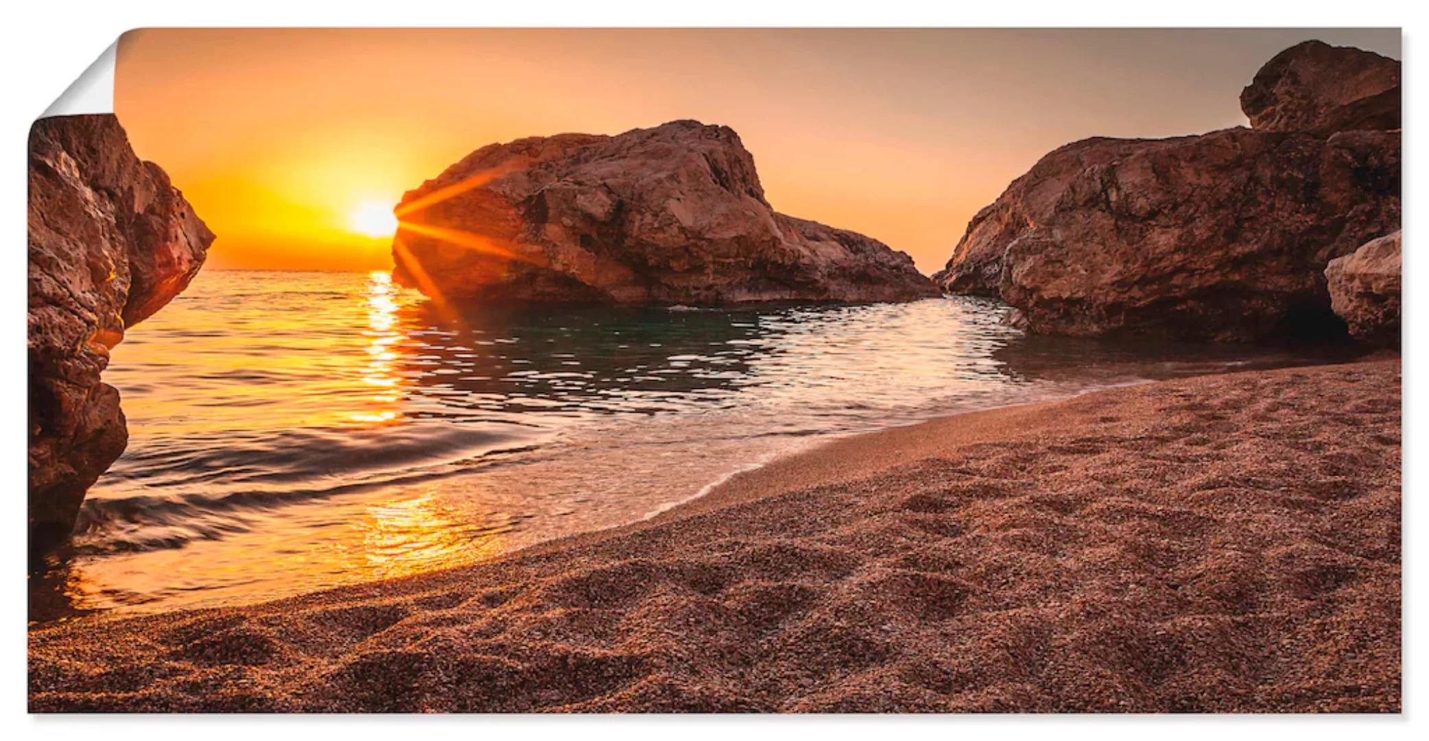 Artland Wandbild "Sonnenuntergang und Strand", Strand, (1 St.), als Alubild günstig online kaufen