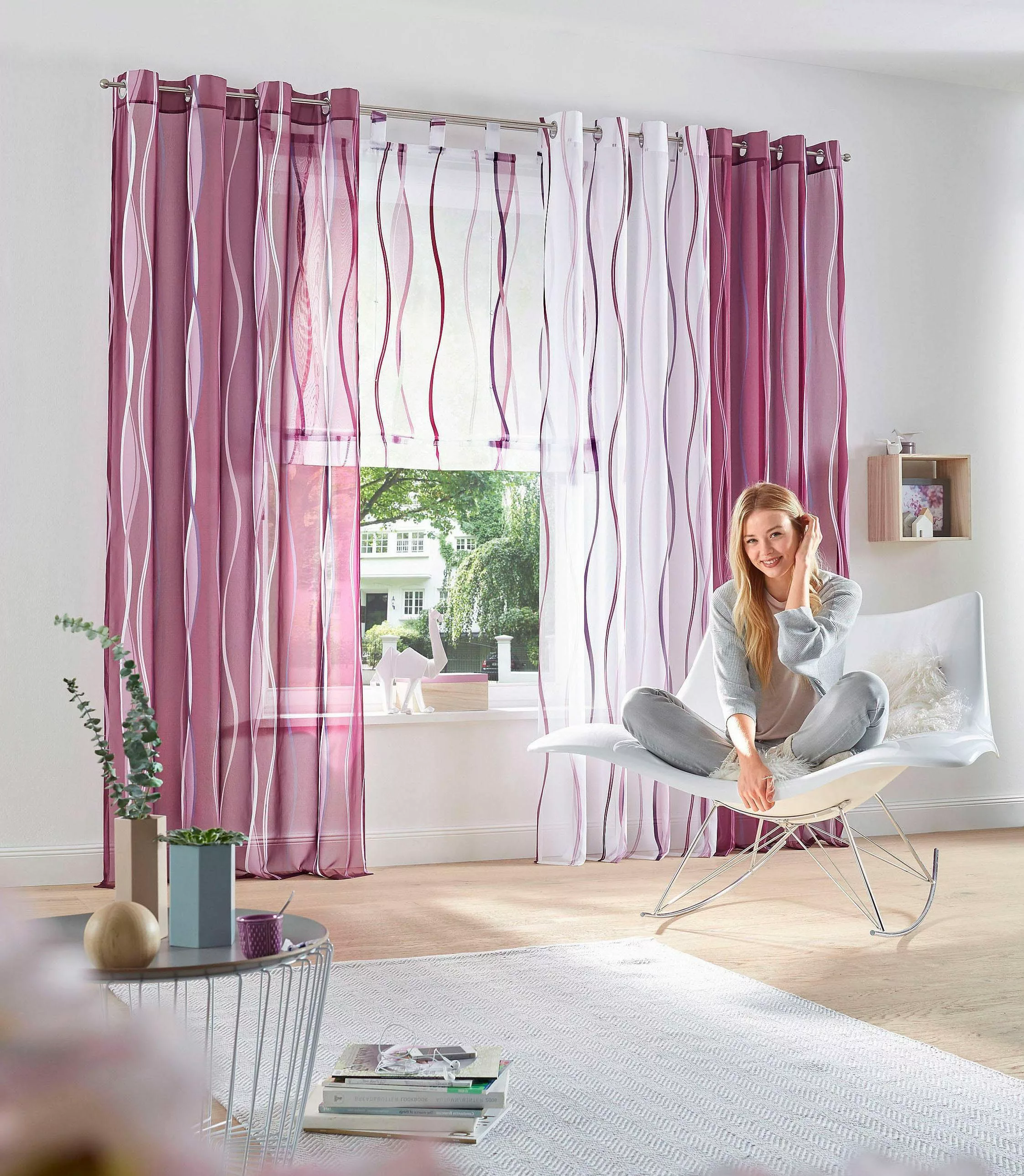 my home Gardine Dimona, Ösen (2 günstig online kaufen