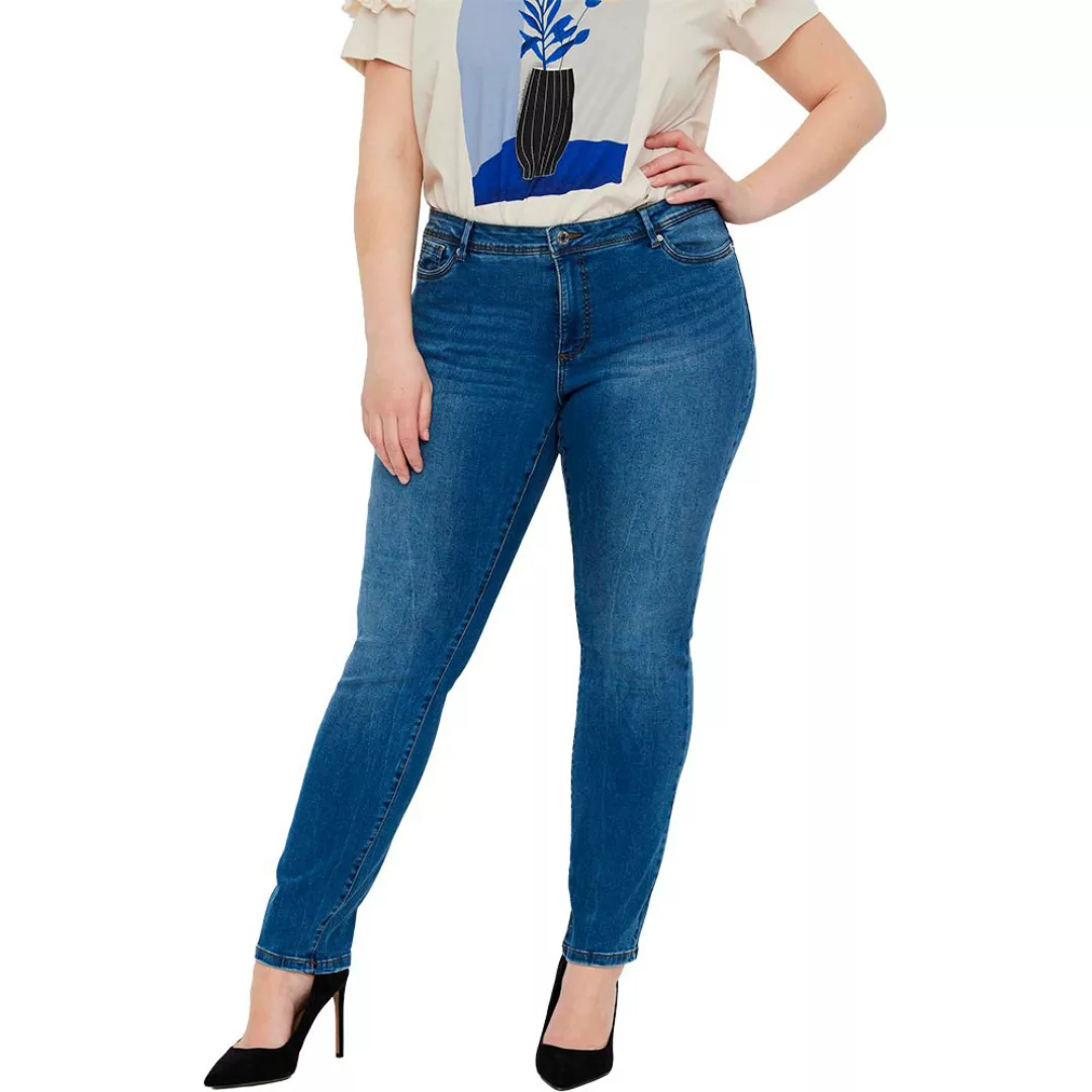 VERO MODA Vmmanya  Normal Waist Slim Fit Jeans Damen Blau günstig online kaufen