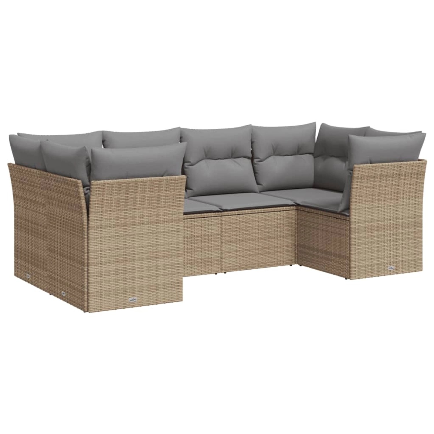 vidaXL 6-tlg Garten-Sofagarnitur mit Kissen Beige Poly Rattan Modell 37 günstig online kaufen