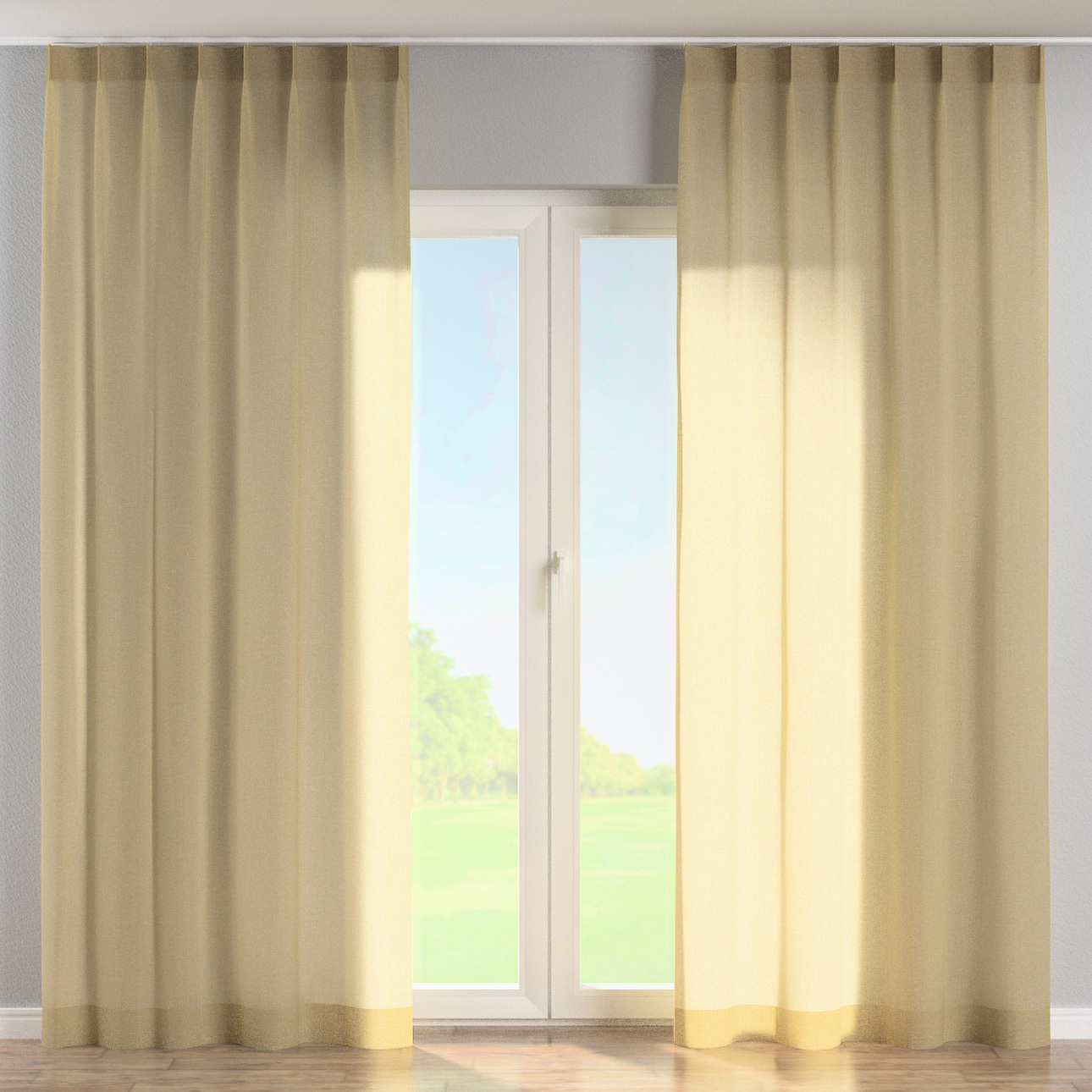 Vorhang mit flämischen 1-er Falten, hell beige, Alara Premium (145-00) günstig online kaufen