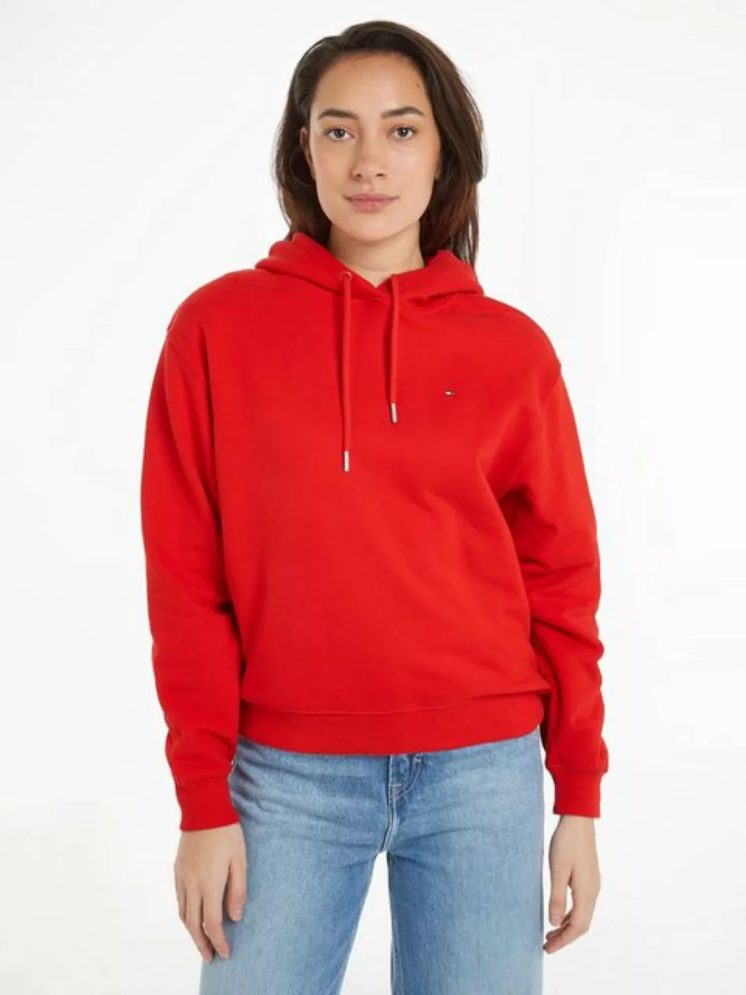 Tommy Hilfiger Kapuzensweatshirt REG FLAG ON CHEST HOODIE Kapuze mit Kordel günstig online kaufen