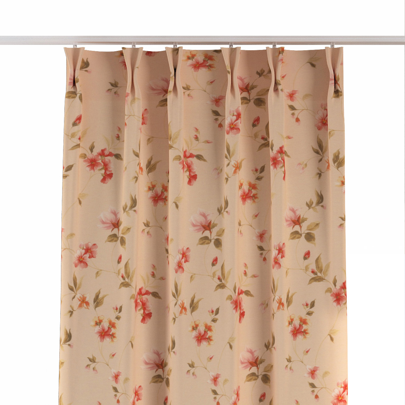 Vorhang mit flämischen 2-er Falten, creme-rosa, Londres (143-88) günstig online kaufen