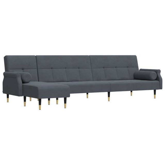 vidaXL Sofa Schlafsofa in L-Form Dunkelgrau 271x140x70 cm Samt Chaiselongue günstig online kaufen