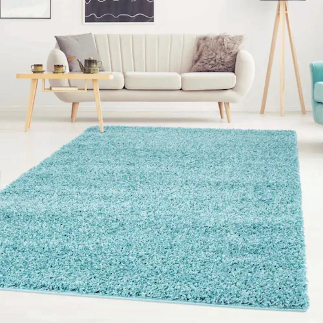 Carpet City Hochflor-Teppich »Shaggi uni 500«, rechteckig, Shaggy-Teppich, günstig online kaufen